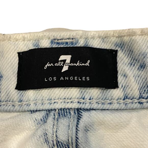 7 For All Mankind Shorts Womens Sz 28 Acid Washed Cut off Destroyed Daisy Dukes - Picture 4 of 11